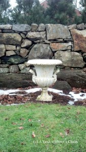 A flower pot in the sunken garden at Weir Farm