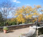 A terrace overlooking the Hudson River at the Kykuit Estate