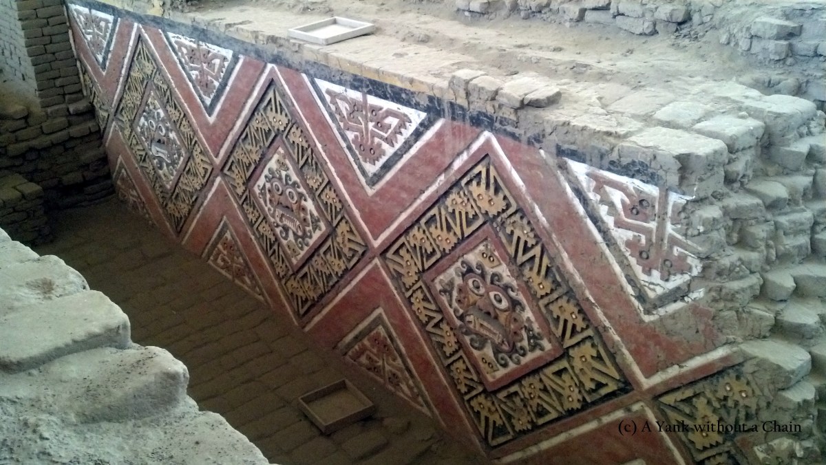 Mosaic of the god Ai Apaec at Huaca de la Luna