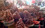 Peru is home to over 5,000 different types of potatoes; a handful are displayed at San Camilo Market