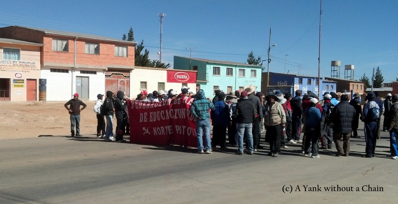 Teachers protesting for higher wages