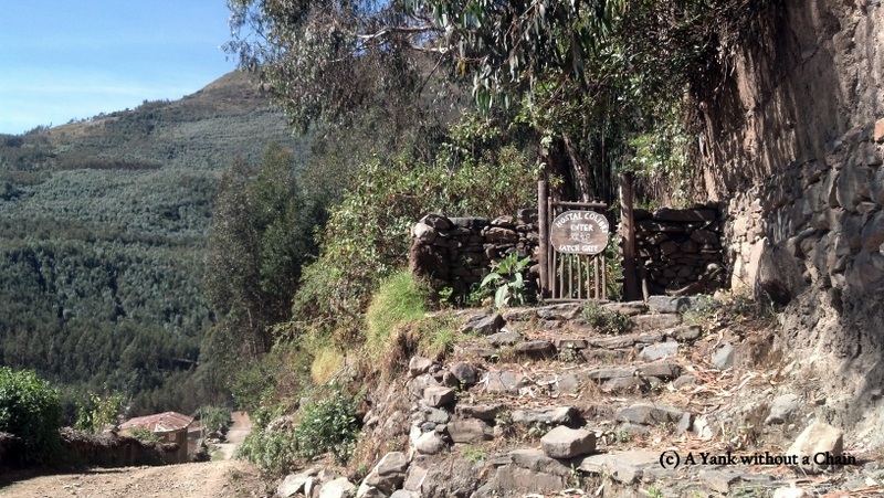 The entrance to Hostal Colibri in Quime, Bolivia
