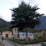 The church and main square in Licoma, Bolivia