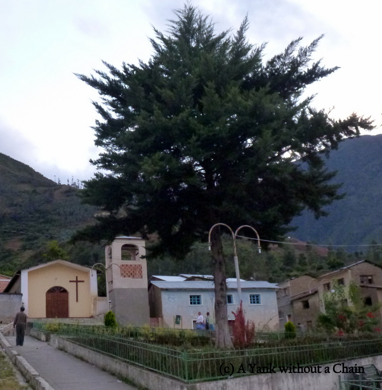 The church and main square in Licoma, Bolivia