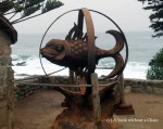 A fish statue outside the Isla Negra home