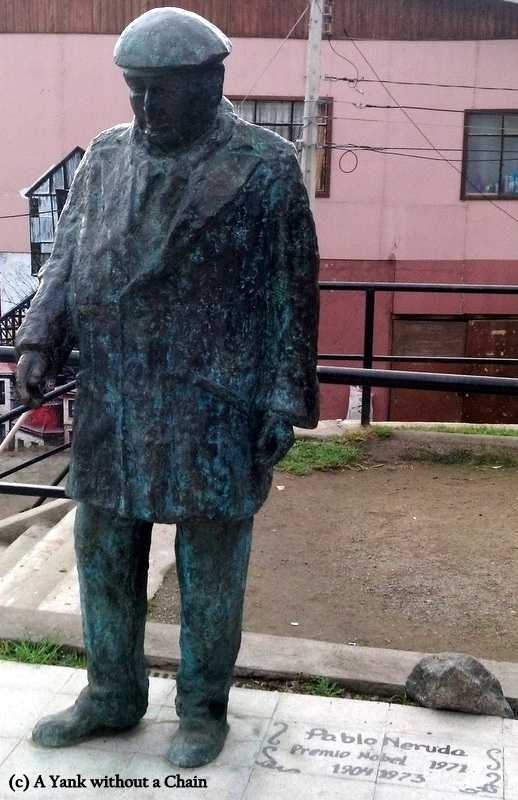 A statue of Neruda in a park near his Valparaiso home