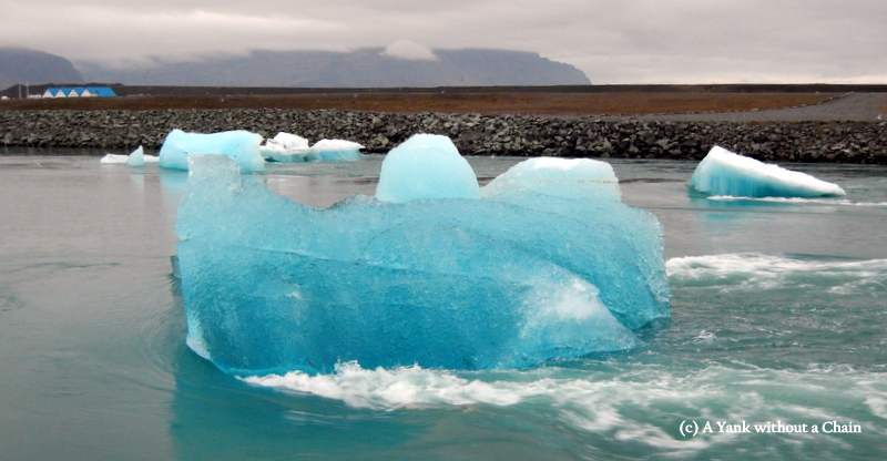A perfectly blue iceberg at Jokulsarlon