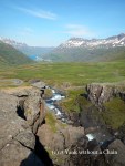 The town of Seydisfjordur viewed from the road from above