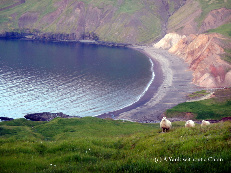 An inlet of the Atlantic Ocean seen from a nearby hill