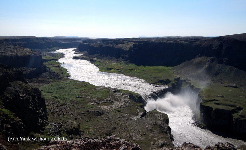 The smaller waterfall downstream from Dettifoss