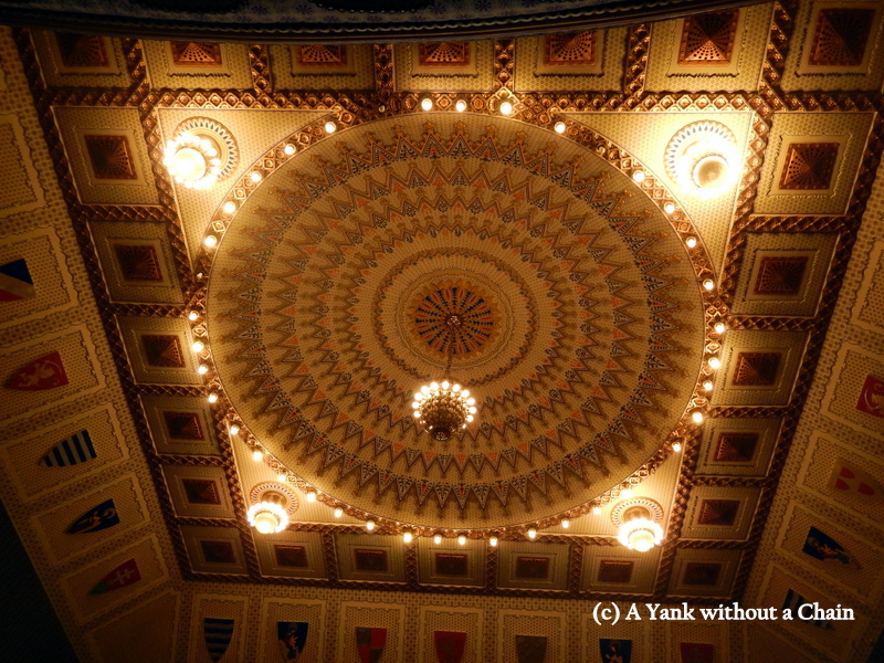 The ceiling in the main room of the city hall in Subotica