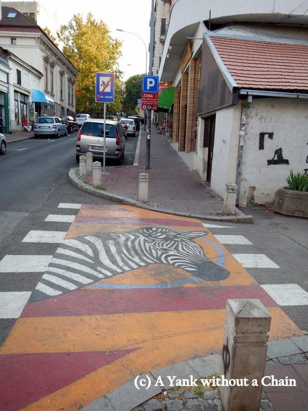 A creative zebra crossing in Belgrade