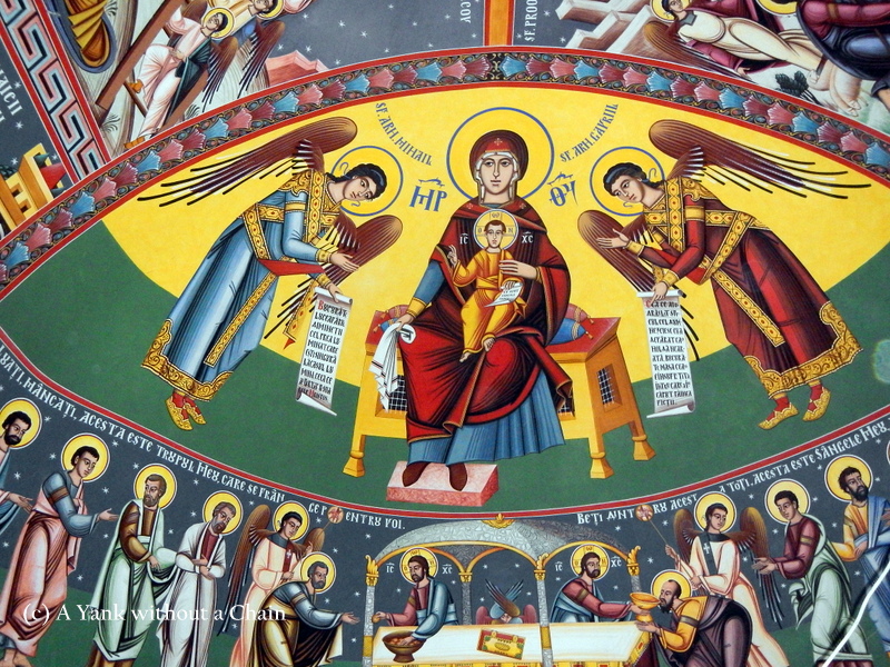 A detail of the Orthodox church's ceiling