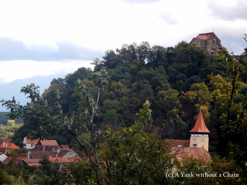 A view of the Evangelical church and the fortified church in Cisnadioara