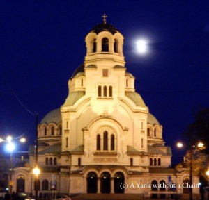 The Alexander Nevsky Cathedral at night