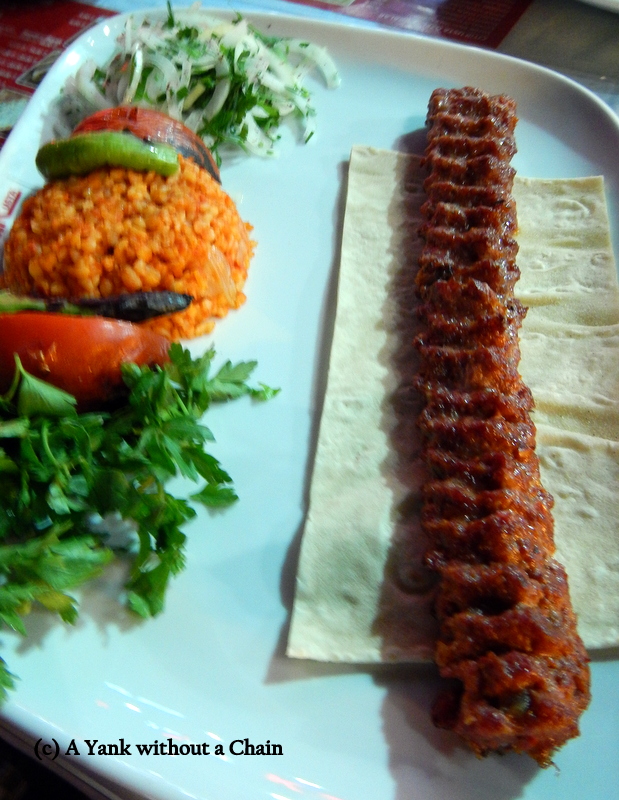 Typical Turkish kebap meal in Istanbul