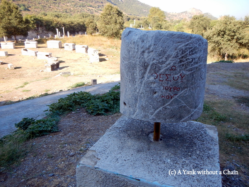 A Roman milestone in Ephesus