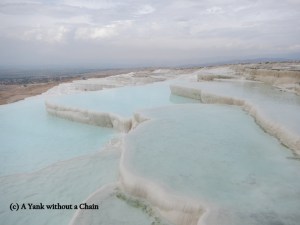 Travertine terraces at Pamukkale in Turkey