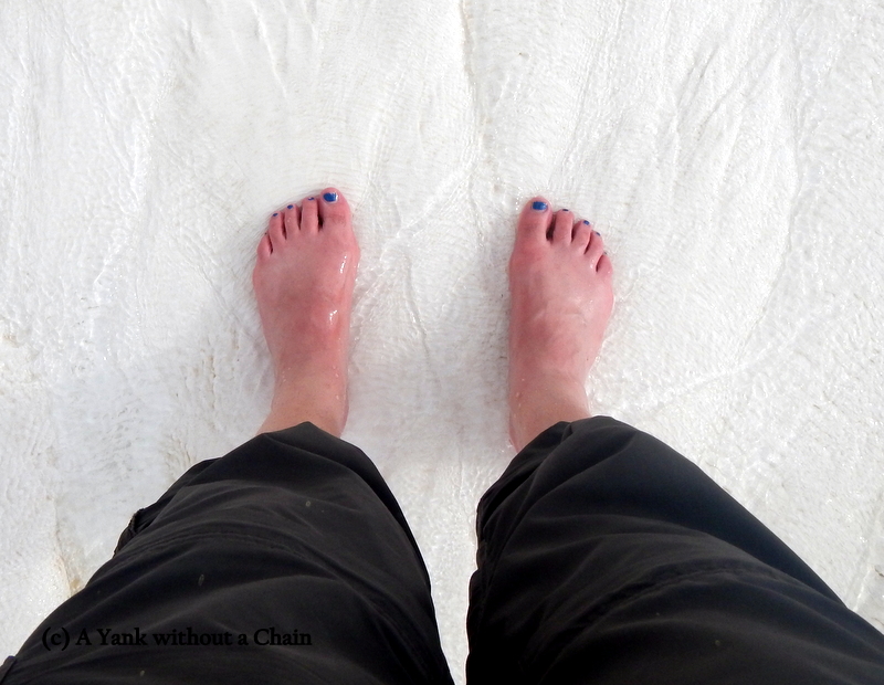 The Yank's feet on the Pamukkale travertines