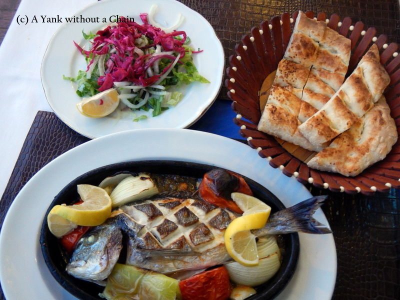An amazing fish casserole at Deniz Restaurant in Kas