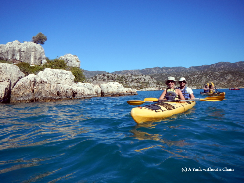 Some of my tour groupmates kayaking in Kas