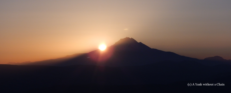 The sun rises over Mt. Erciyes, the highest peak in Cappadocia