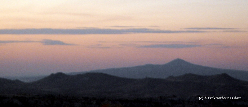 Sunset over Mt. Erciyes in Cappadocia