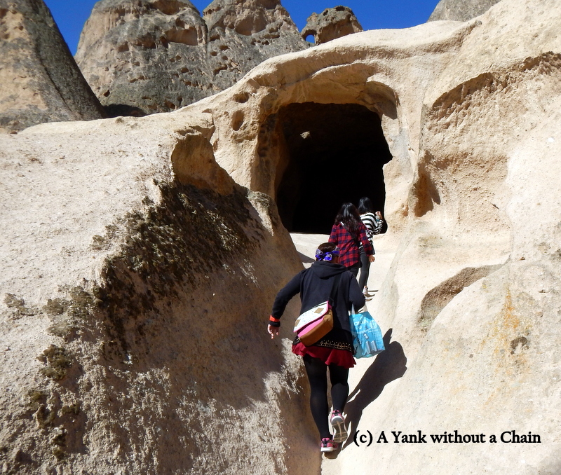 Climbing up the Selime Monastery