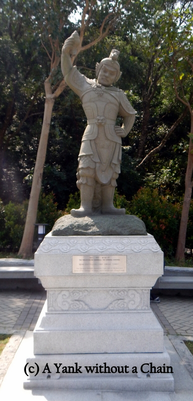 A Bodhisattva (enlightened being) statue greets visitors at the entrance to the Big Buddha