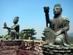 Two of the six Devas making offerings to the Buddha