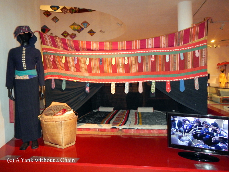 A traditional wedding night room set up at the Vietnamese Women's Museum in Hanoi