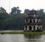 The Turtle Tower in Hoan Kiem lake in Hanoi