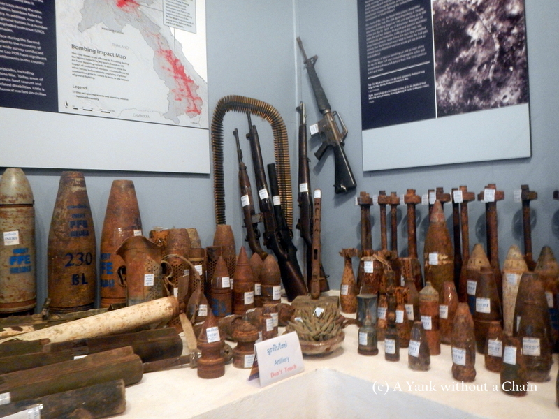 A display of the types of UXO that litter the countryside
