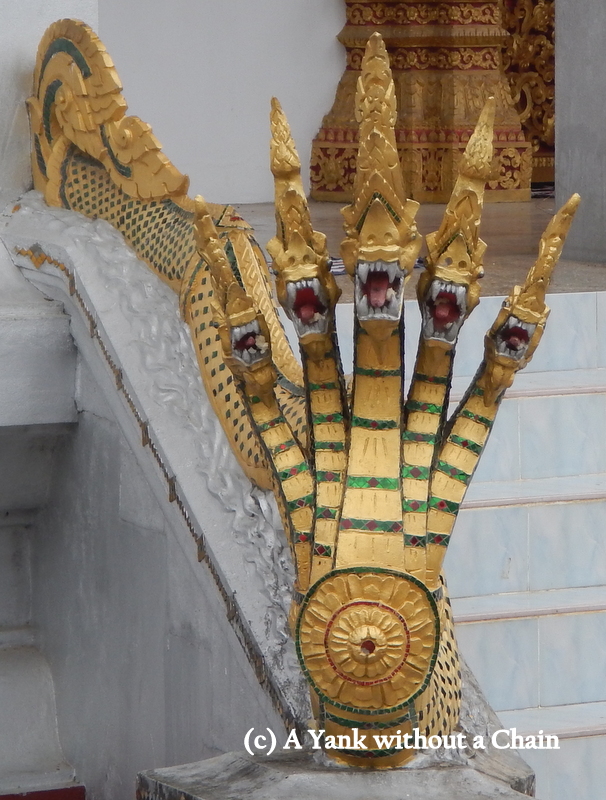 Traditional nagas decorating Vat Nong in Luang Prabang