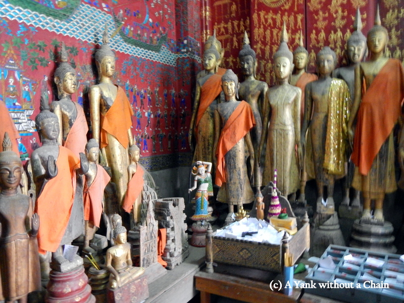 Buddha statues at Vat Xieng Thong in Luang Prabang