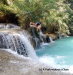 Florian doing a back flip off one of the smaller waterfalls