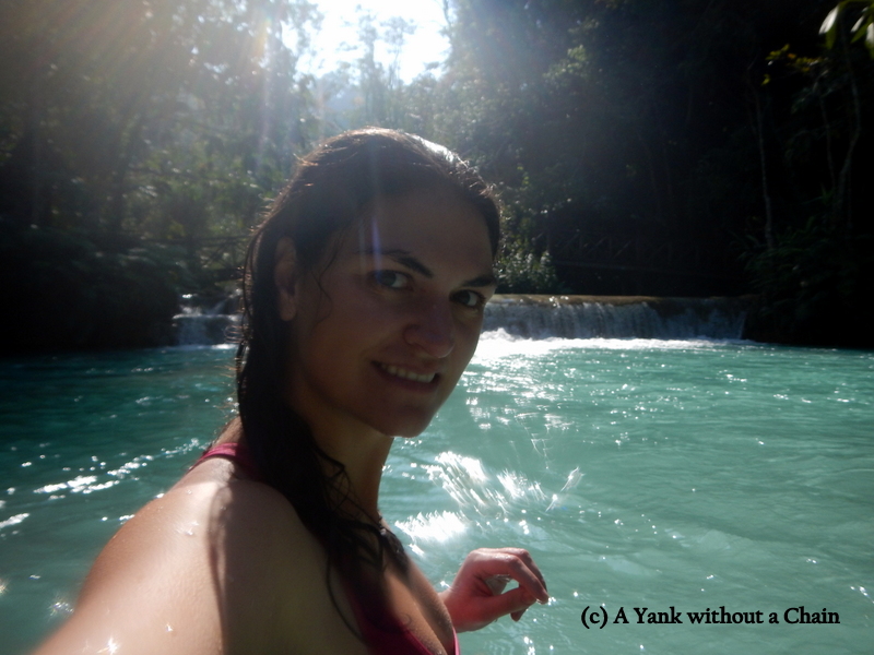 What good is a waterproof camera if you can't take a selfie at the bottom of a waterfall?