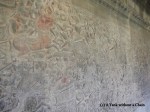 A closeup of the Angkor Wat bas relief, the longest continuous bas relief in the world.
