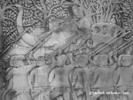 A detail of the bas relie at the Bayon inside Angkor Thom