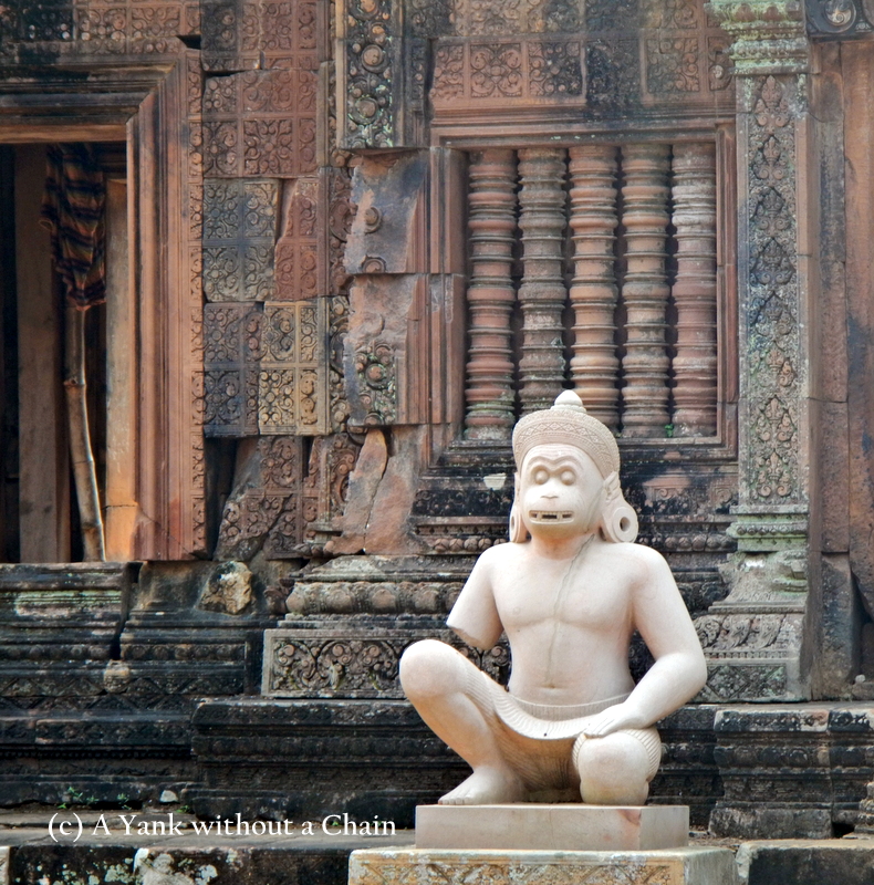 A monkey statue at Banteay Srei