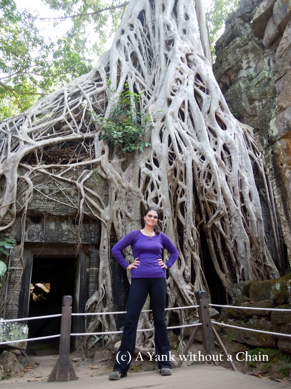The Yank without a Chain posing at Ta Prohm