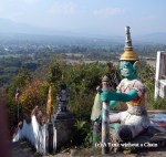 Guards at the top of the stairs up to Wat Phra That Mae Yen (The Temple on the Hill) in Pai