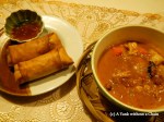 Spring rolls and massaman curry that I made during my Zabb-e-Lee cooking class in Chiang Mai