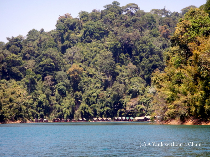 The floating raft houses where I spent the night at Chiew Lak Lake