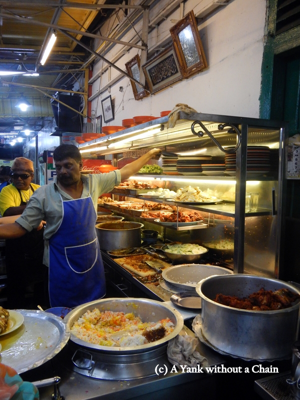 Standing in line at Line Clear restaurant in George Town, waiting for Nasi Kandar