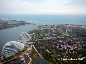 Overlooking the Gardens by the Bay from the top of the Marina Bay mall