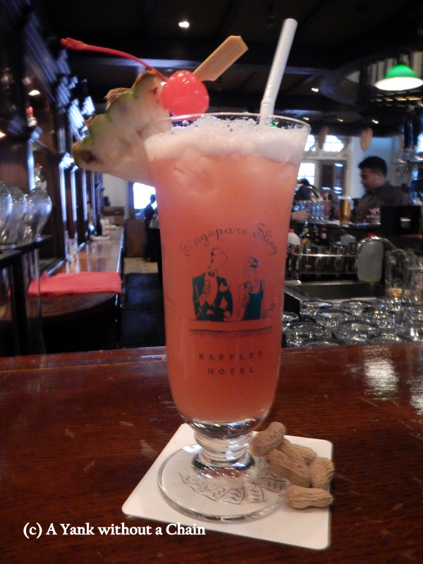 A (virgin) Singapore Sling at Raffles Hotel, where the drink was first created
