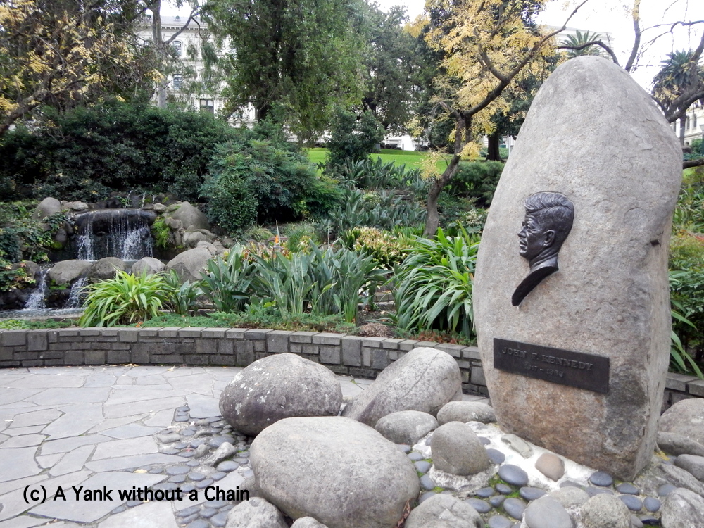 A memorial to John F. Kennedy in the Treasury Gardens