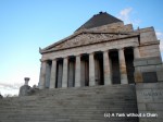 A close up of the Shrine of Remembrance