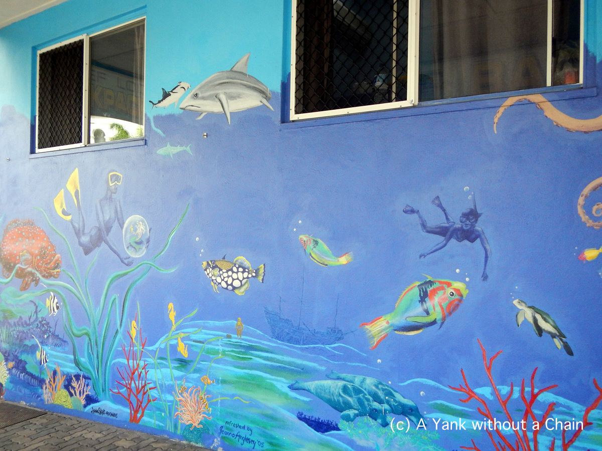 Reef-themed street art in Townsville